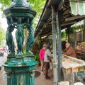 A Wallace fountain at the Marché aux oiseaux